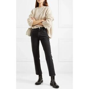 Toteme Original Twisted Seam Black Grey Straight Leg Italian Denim Jeans 28x32